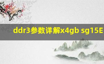 ddr3参数详解x4gb sg15E x16